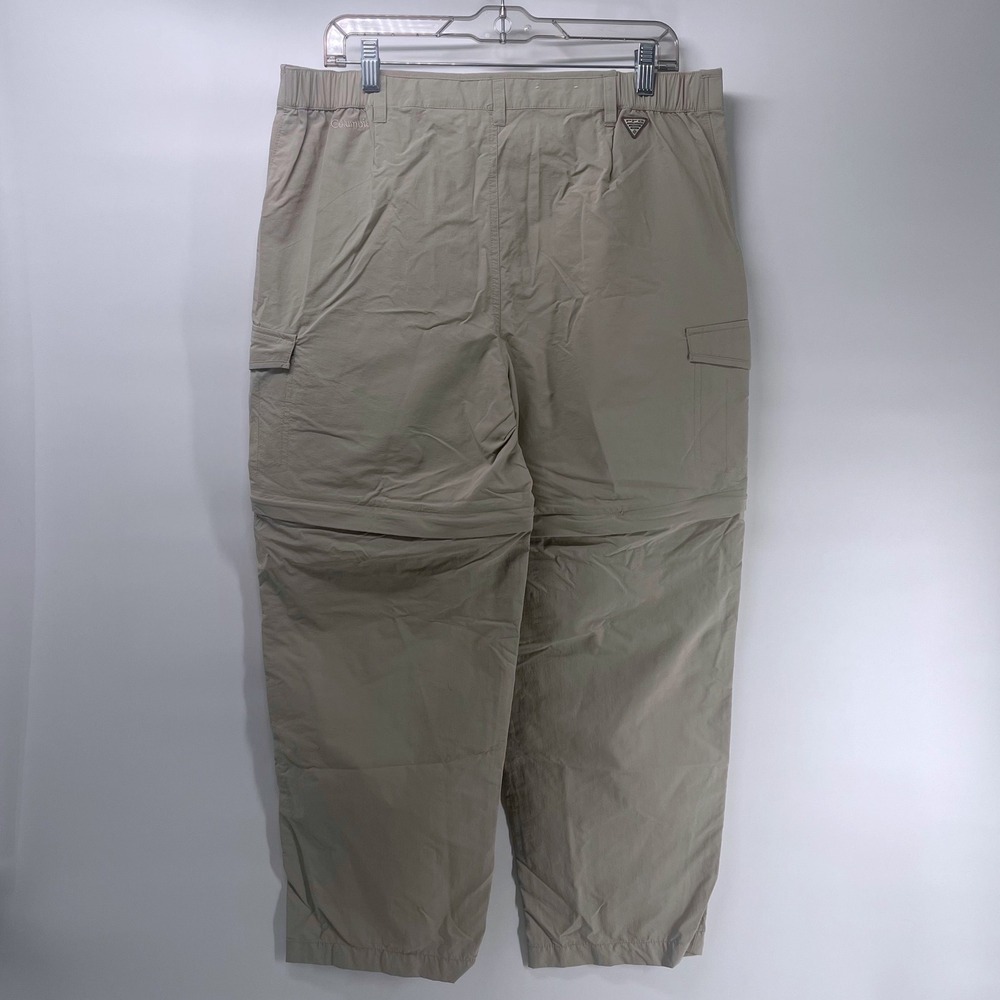 Columbia PFG Convertible Cargo Pants Zip Off Khaki Tan Size L Fishing Hiking - Picture 3 of 8